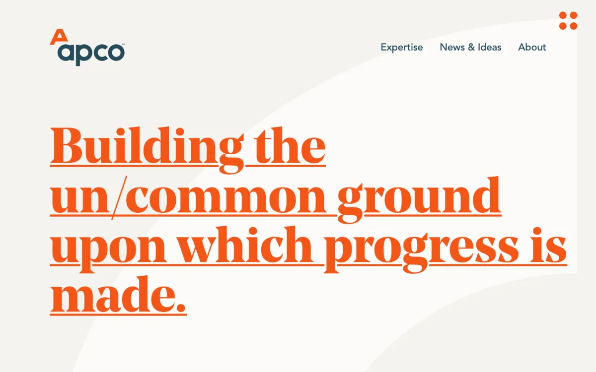 APCO homepage, captured September 28, 2026