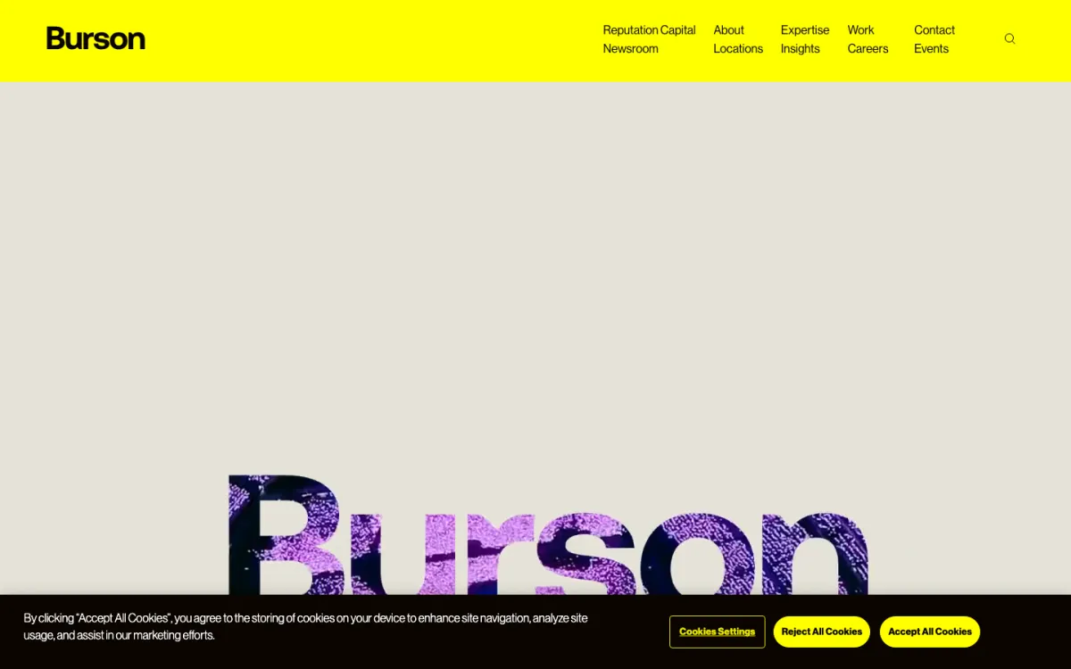Burson homepage, captured September 28, 2026