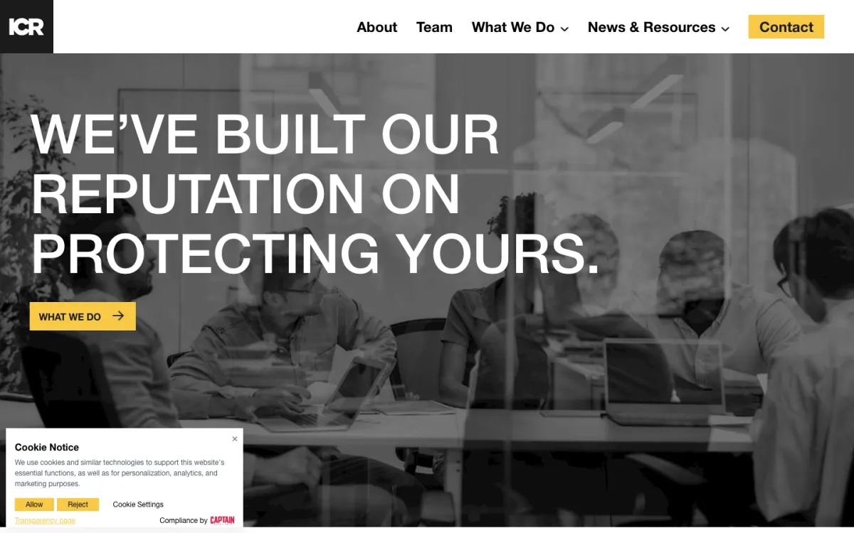ICR homepage, captured September 28, 2026