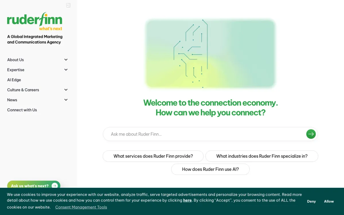 Ruder Finn homepage, captured September 28, 2026